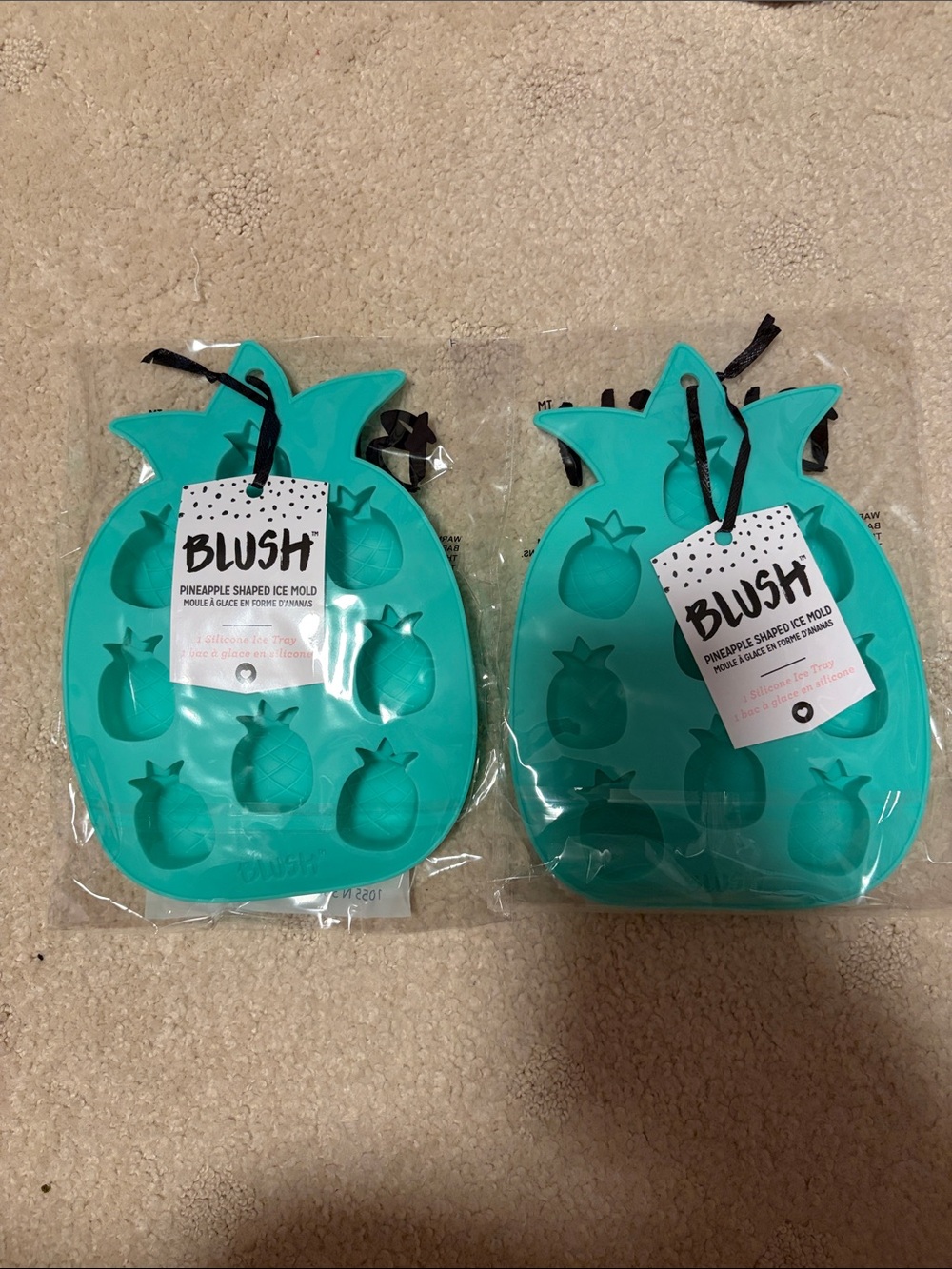 New Blush Pineapple Ice Tray - Mint Bundle of Two